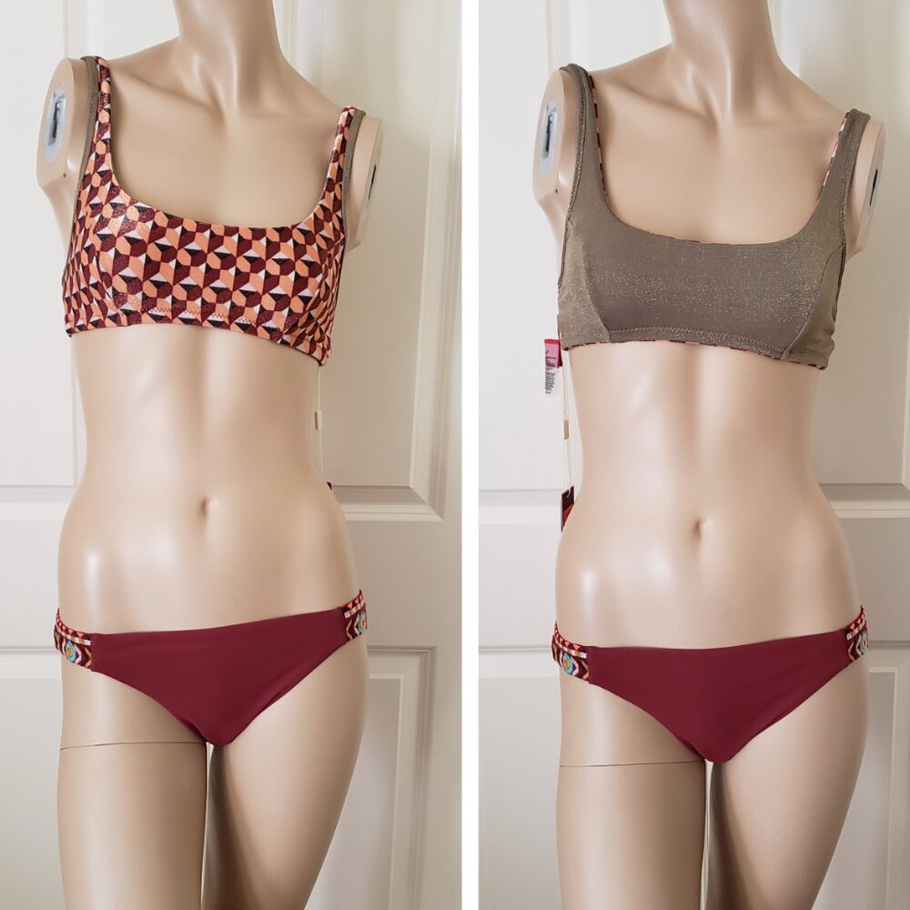 Tigerlily Oysho Nathalie Reversible Bralette Hipster Bikini 2pc Set SZ S